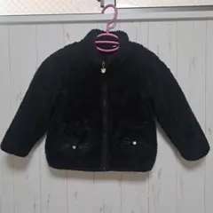 エニーファム　黒いフリースジャケット 猫ポケット付き