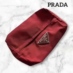 PRADA プラダ ナイロン　ミニポケットティッシュケース　レッド