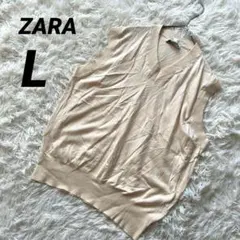 【ザラ】 ニット ノースリーブ セーター ベスト ニットベスト 美品 EUR L