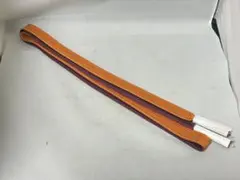 正絹　オレンジと紫の帯締め リバーシブル ケース付き