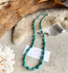 14kgf*自然の風合いたっぷりな天然ターコイズネックレス