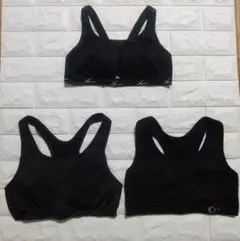 와코루 CW-X C3Fit 스포츠 브라 미디엄 블랙 3피스 세트