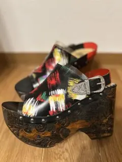 YOSUKE 花柄刺繍デザイン プラットフォームローファー - メルカリ