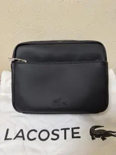 [美品] Lacoste ブラック ショルダーバッグ