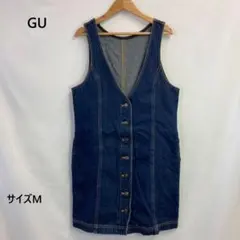 GU ジーユー レディース ノースリーブ ワンピース デニム 青 Mサイズ
