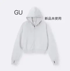 GU 新品未使用 UVカットフルジップパーカー Lサイズ ライトグレー