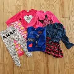 【値下】ANAP　セット　 トレーナー　ワンピース　ロンティー　スパッツ　100