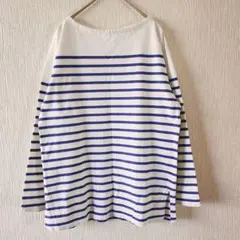 【UNIQLO】（M）パネルボーダーTシャツ/バスクシャツ/オーバーサイズ