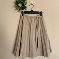UNIQLOユニクロ プリーツスカート140 ベージュ　キッズ