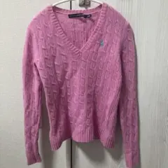 【新品未使用】Ralph Lauren ピンク Vネック セーター S