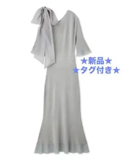 新品タグ付き ショルダーリボンアシメニットワンピース SNIDEL ミント