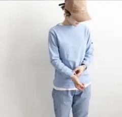 美品　セントジェームス ウェッソン 無地 バスクロングスリーブTシャツ　水色