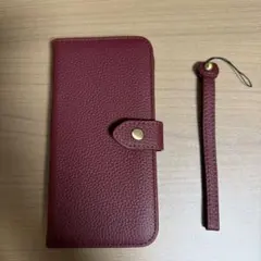 手帳型ケース ストラップ付き