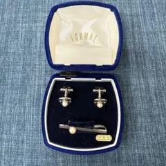美品★本真珠 カフリンクスとタイバーセット