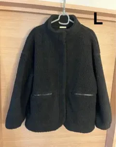 GU WOMEN ボアオーバーサイズ ブルゾン L 長袖 黒