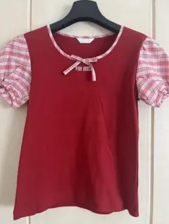 PINK HOUSE 半袖カットソー チェックリボンのサムネイル