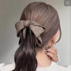 Lattice パイピングリボンバナナクリップ　ブラウン