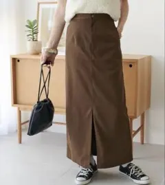 【美品】ディスコート　ナロースカート　タイトスカート　ブラウン　S