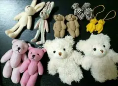 ③　お買得★　くま　うさぎ　キーホルダー　チャーム　ルルベ　ぬいぐるみ doll
