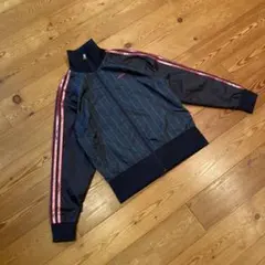 アディダス　トラックジャケット　ライン　キラキラ　ラメ　ピンク　ロゴ刺繍