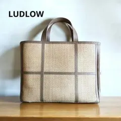 美品 LUDLOW ラドロー ラフィアトート ワイド かごバッグ ライトブラウンのサムネイル