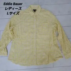 Eddie Bauer レディース 長袖シャツ イエロー ギンガムチェックのサムネイル