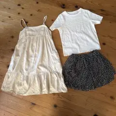 美品　UNIQLO3点まとめて　150㎝　女の子用　カットソーワンピーススカート