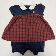 familiar チェック柄ロンパース 70サイズ