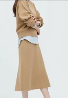 【ユニクロ】スムースコットンブレンドスカートM