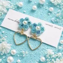 イヤリング＊ピアス＊フラワー＊ブルー