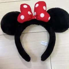 ミニーマウス耳付きカチューシャ