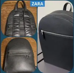 ZARA/バックパック.黒.合成皮革