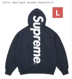 蒙*本様 Supreme Satin Applique Hooded Sweat Sudadera con capucha Supreme Satin Appliqué (FW23) en negro Hombre
