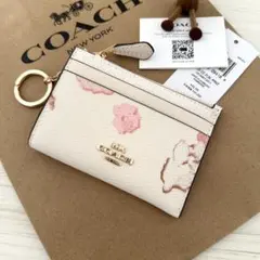 ★ 日本限定商品 COACH コーチ　コインケース ホワイト 小銭入れ財布 花柄