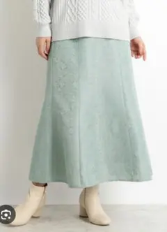 glove グローブ　ビンテージフラワージャガードフレアスカート