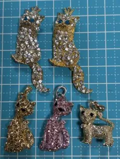 猫のクリスタルチャームセット