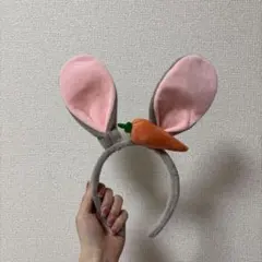 ロッテワールド　ウサギ耳カチューシャ ニンジン付き