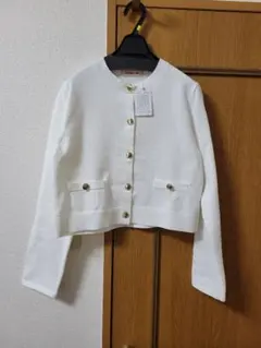 新品　ジャケットライクカーデ　ホワイト