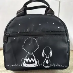 【新品・2WAY】スヌーピー 保冷バッグ チャーリーブラウン ランチバッグ 黒