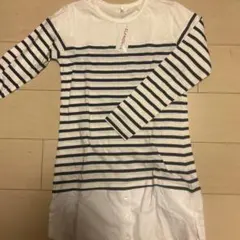 新品 ELFINDOLL ストライプ 長袖ワンピース 150cm