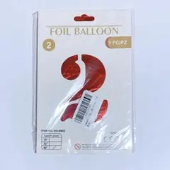 数字バルーン レッド アルミ風船 誕生日 40インチ ナンバー2 バースデー