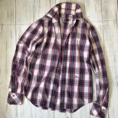 モガ様リクエスト ディーゼル ＊ 襟袖ワイヤー入り チェック柄 長袖シャツ Y2