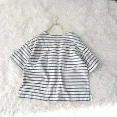 ムジルシリョウヒン無印良品 ボーダー 半袖Tシャツ Mコットン100%