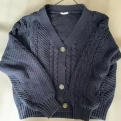 GU ケーブルニットカーディガン ブラウン Lサイズ ショート丈