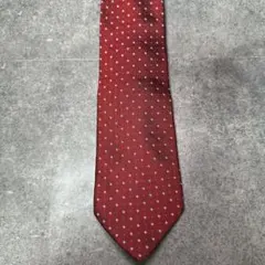 【高級】バーバリーロンドン ネクタイ 格子柄 ドット シルク ボルドーイタリア製