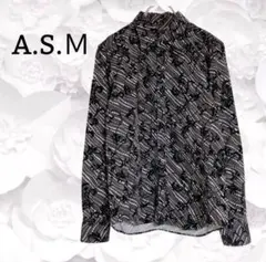 アトリエサブメン『A.S.M』シャツ 長袖 コットン 綿【F】ブラック 日本製