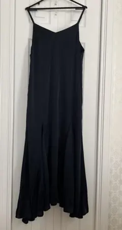 CRAFTSTANDARD ロングワンピース　バックレースアップリボン ネイビー