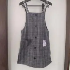 チェック柄 ジャンバースカート