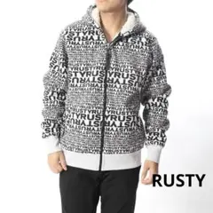 RUSTY ラスティ　ジップアップパーカー　裏ボア　グレー　サイズM