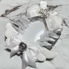 B8 グレー系 猫耳 天使 トレカケースデコ 硬質ケースデコ レースデコ 推し活